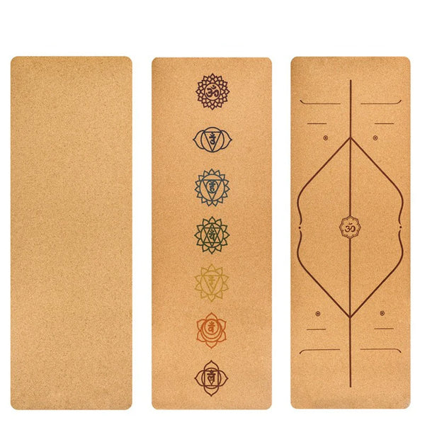 EcoFlow Cork Yoga Mat — Natural Rubber, Non-Slip, Printed Design