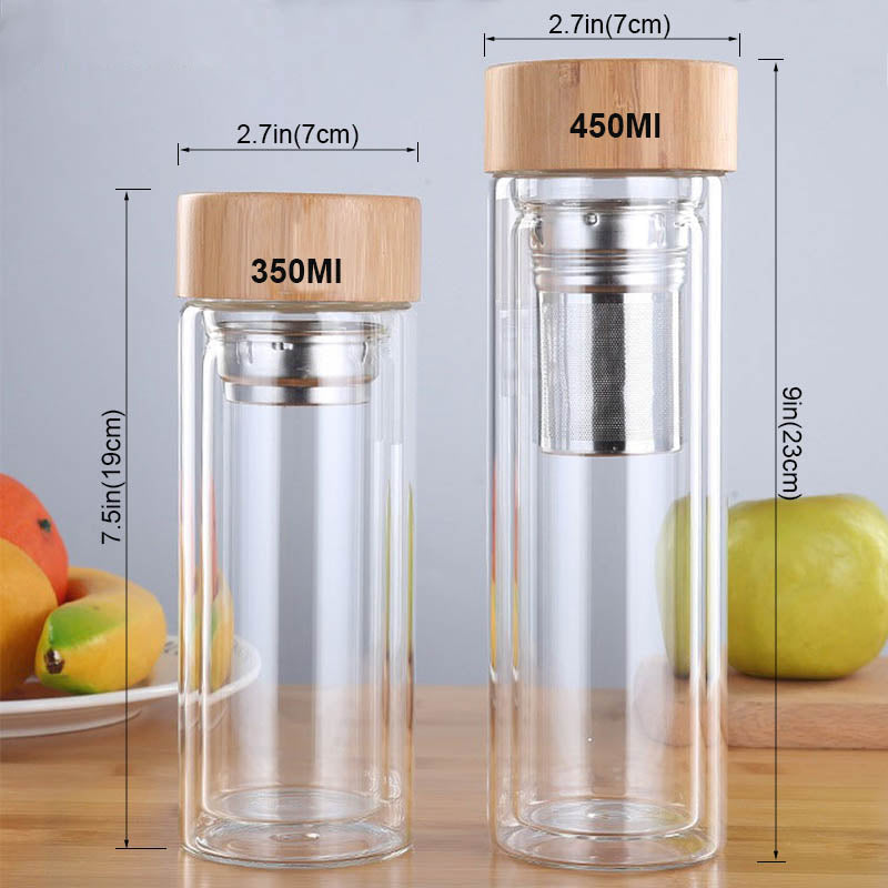 Yoga Essentials Kit — includes Eco Glass Water Bottle with Bamboo Lid & Tea Infuser