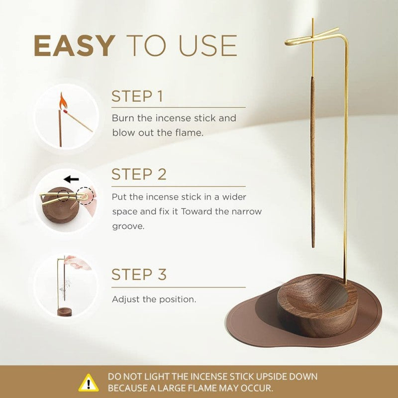 Zen meditation space with inverted incense burner