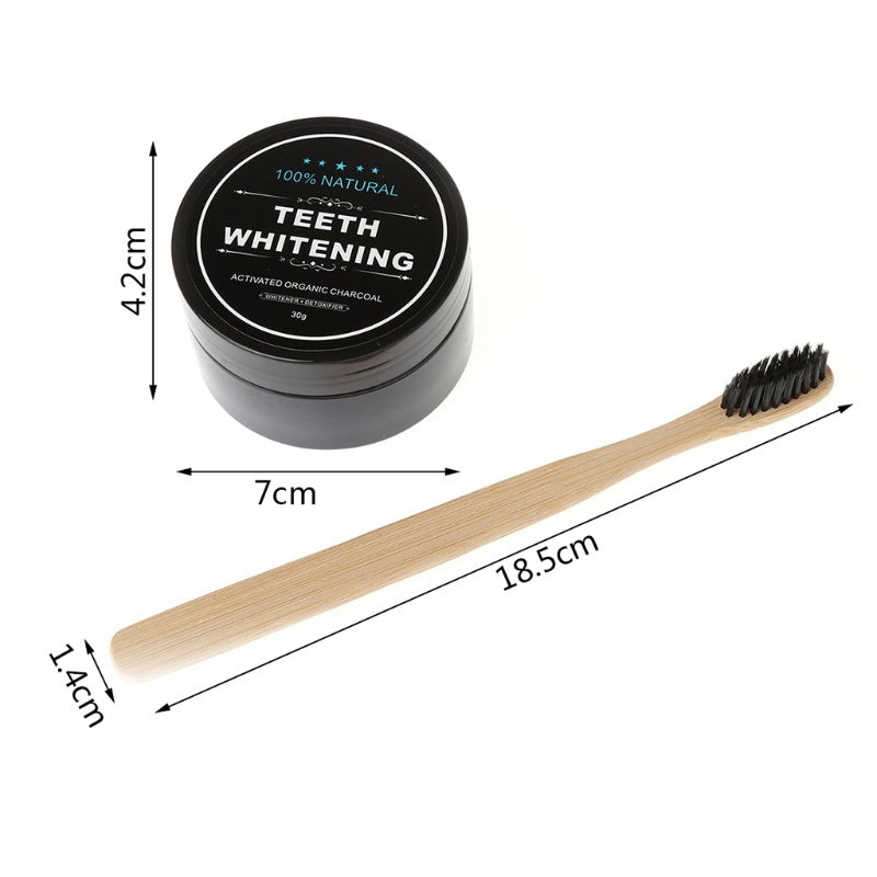 Zero waste oral care set - bamboo toothbrush and charcoal powder