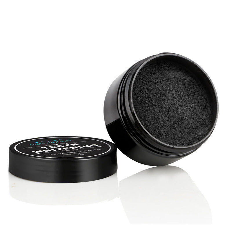 Natural teeth whitening kit - charcoal toothbrush and powder 2-pack