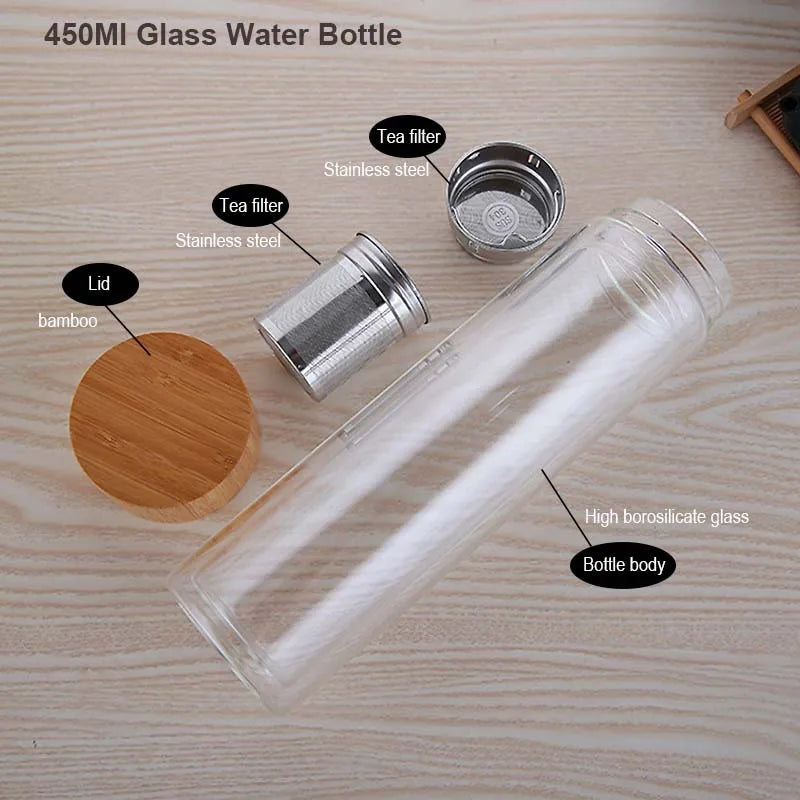Water bottle with removable stainless steel tea infuser