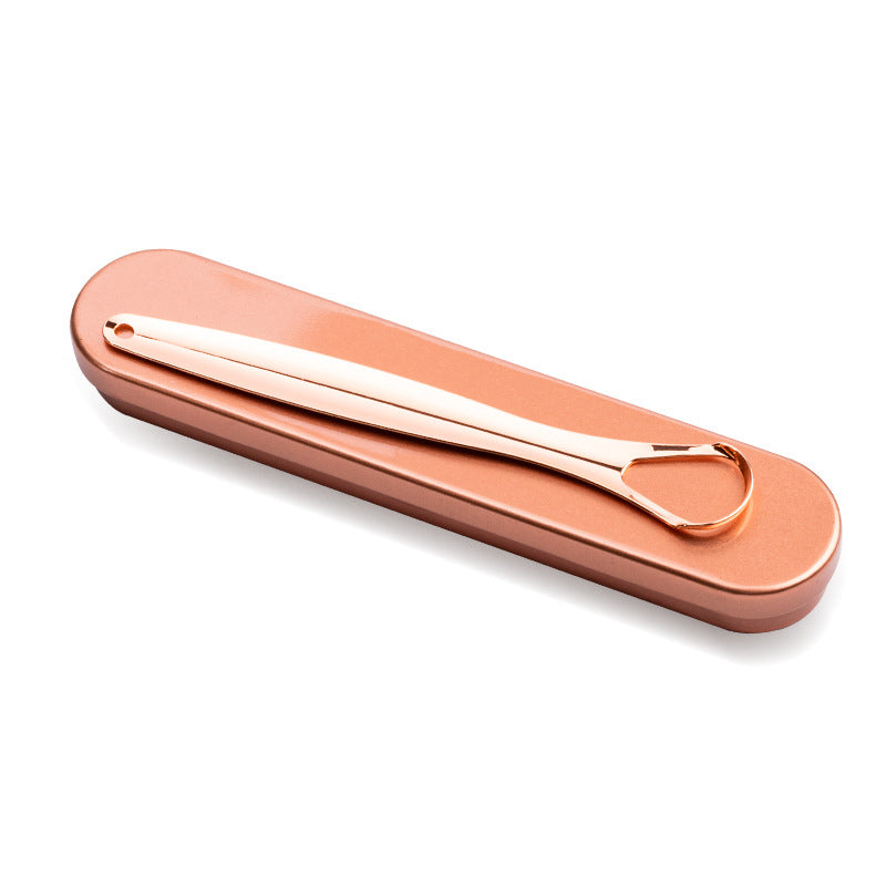 Traditional tongue scraper in elegant copper finish