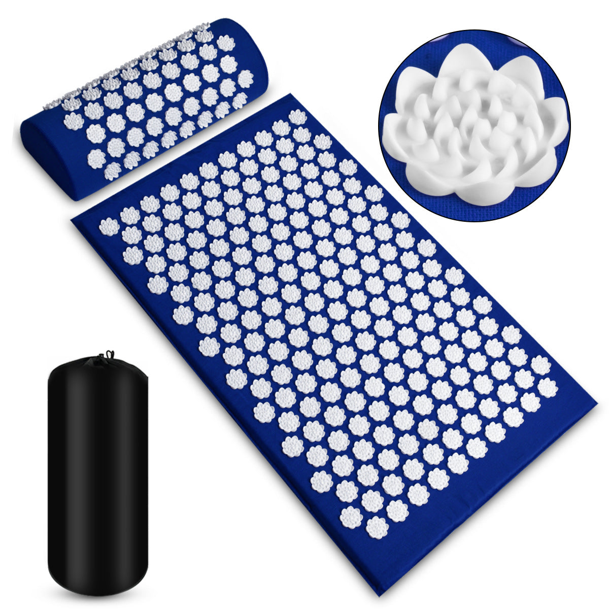 ZenRoot Acupressure Mat and Pillow Set - Blue