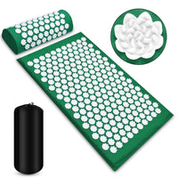 ZenRoot Acupressure Mat and Pillow Set - Green