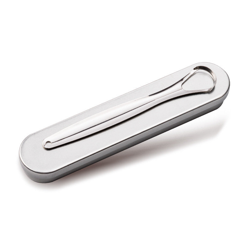 Premium copper tongue scraper with ergonomic curved design