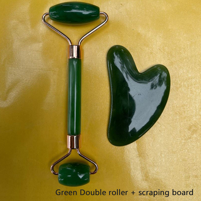 Pink rose quartz face roller and gua sha - cooling beauty tools